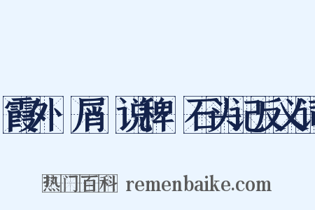霞外攟屑·说稗·石头记反义词是什么意思的图片